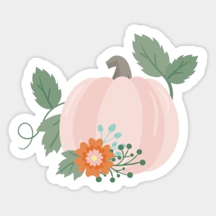 Pink fall pumpkin Sticker